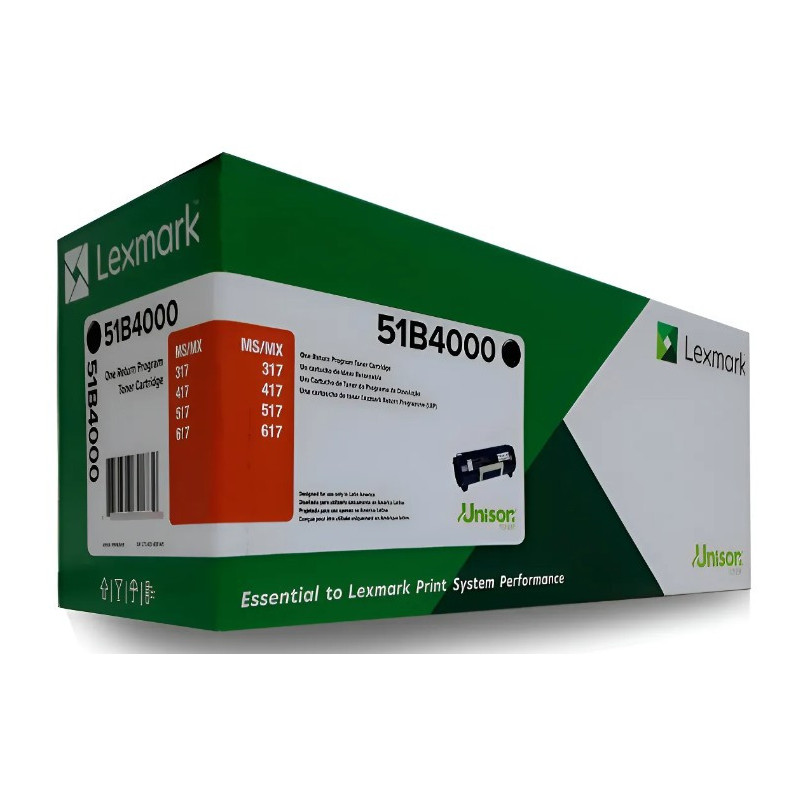 Comprar Tóner Lexmark 51B4000 Negro Original en Colombia | Envío Rápido