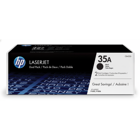 Comprar Pack de 2 cartuchos de Tóner Negro HP 35A (CB435AD) Original | Envío Colombia