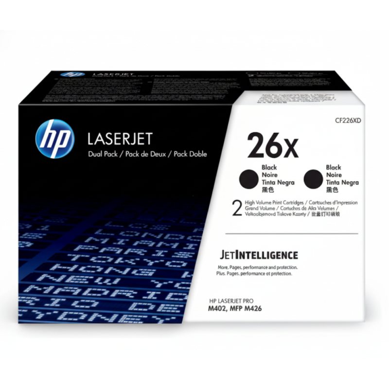 Comprar Pack de 2 cartuchos de Tóner Negro HP 26X (CF226XD) Original | Envío Colombia